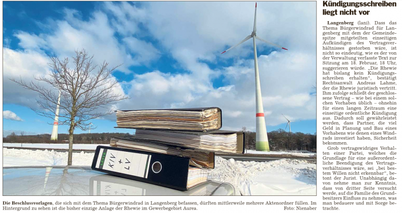 Windenergie in Langenberg